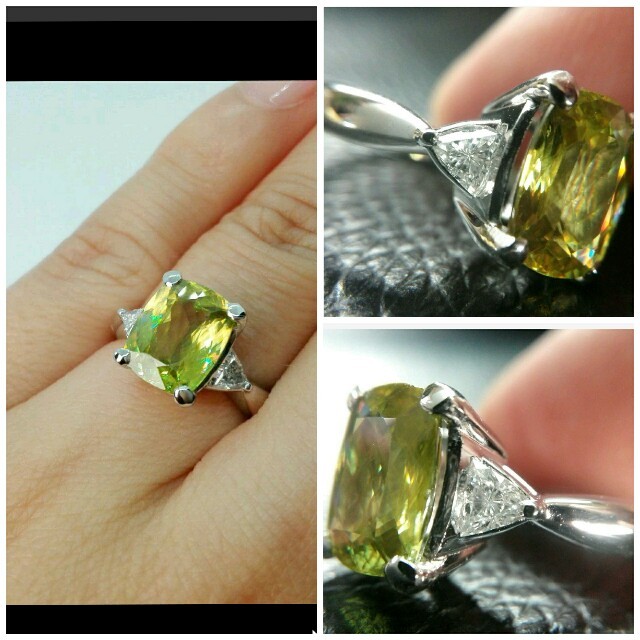 ☆専用☆ 高品質☆希少石 大粒2.489ct スフェーンダイヤリング pt900 ☆専用☆ 高品質☆希少石 大粒2.489ct スフェーンダイヤリング pt900
