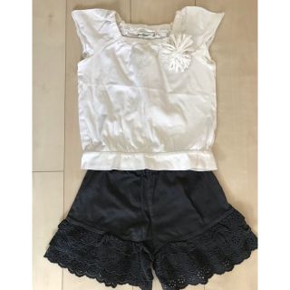 ベベ(BeBe)のべべ　Ｔシャツ&キュロットスカート　100cm　2点セット！ホワイト　bebe(Tシャツ/カットソー)