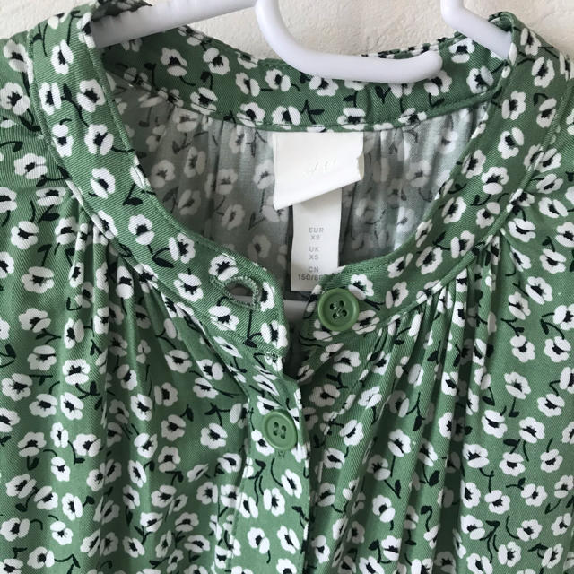 H&M 花柄 グリーン ワンピース