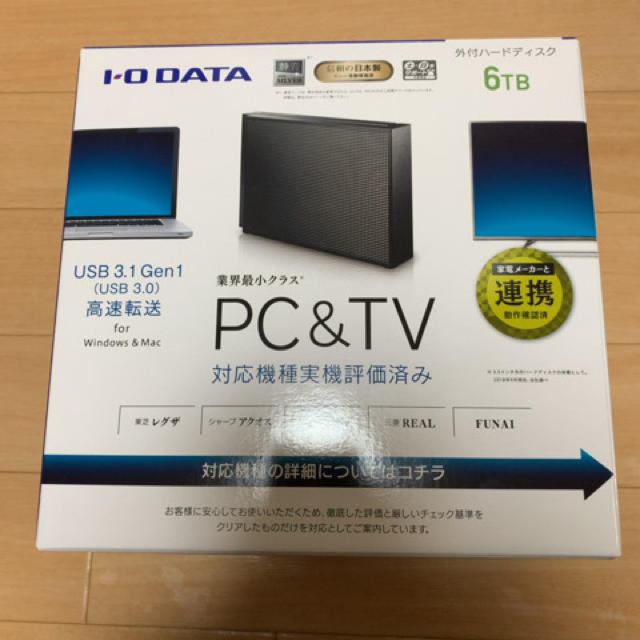 IODATA(アイオーデータ)の2009zap様専用　外付ハードディスク　6TB スマホ/家電/カメラのPC/タブレット(PC周辺機器)の商品写真