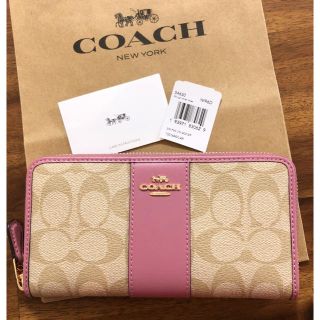 コーチ(COACH)の【2020年春夏新作☆COACH】新品　長財布　レディース　ローズ  ピンク(財布)