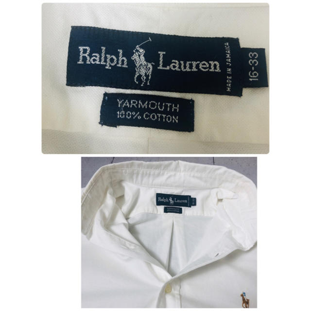Ralph Lauren(ラルフローレン)のラルフローレン BDシャツ ホワイト シャツ 長袖 90’ メンズのトップス(シャツ)の商品写真