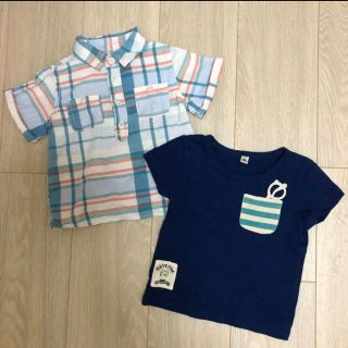 ベビーギャップ(babyGAP)のbabygap 半袖チェックシャツ　半袖シャツ　80(シャツ/カットソー)