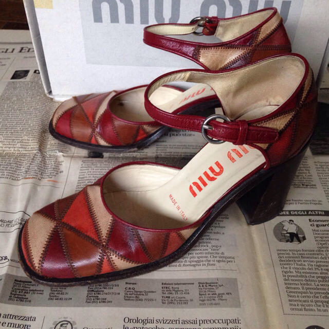 miumiu(ミュウミュウ)のmiumiuパッチワークパンプス レディースの靴/シューズ(ハイヒール/パンプス)の商品写真