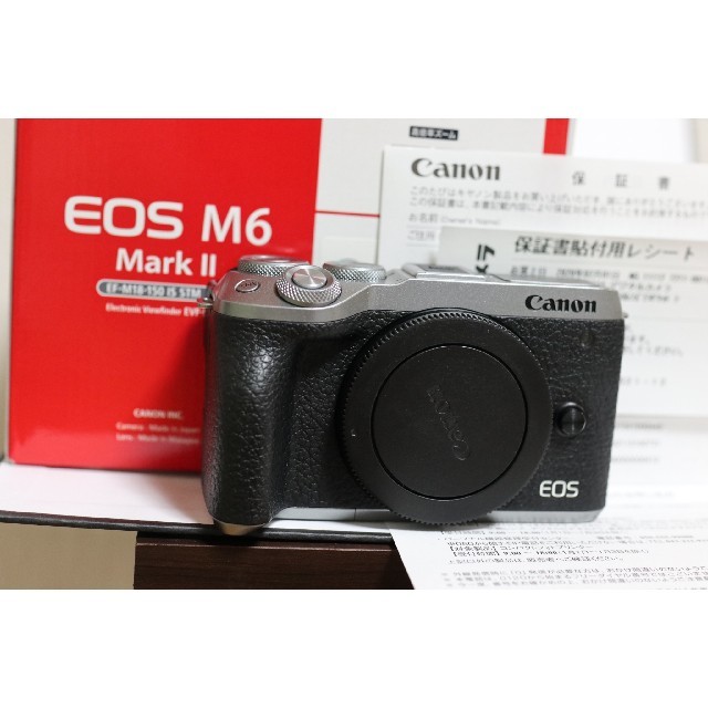 上品な Canon - 美品 EOS M6 MARK ⅱ シルバー ボディ 保証残 ミラー