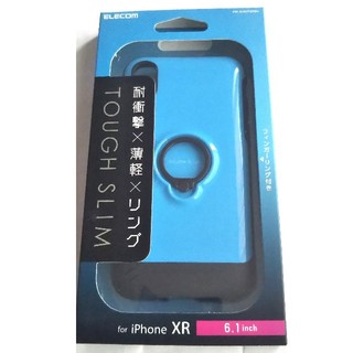 エレコム(ELECOM)のiPhone XR用 タフスリム リング付ケース ブルー(iPhoneケース)
