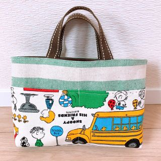 ハンドメイド　バックインバック　バック　エコバッグ　スヌーピー　SNOOPY(バッグ)