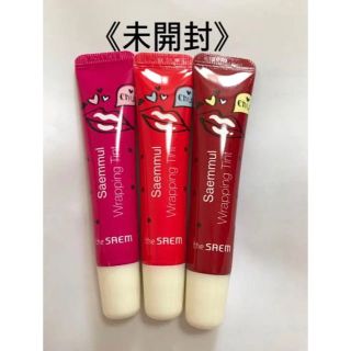 ザセム(the saem)の新品　ザセム　ティント　リップ　ラッピングティント　３本セット ピンク レッド (口紅)