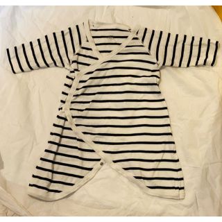 プチバトー(PETIT BATEAU)の【美品】プチバトー 7部丈 ロンパース 69cm 6m(ロンパース)