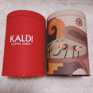 カルディ(KALDI)の【値下げしました】カルディ キャニスター缶 伝説柄 赤(容器)