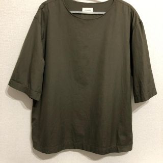 ルメール(LEMAIRE)のルメール 5部袖カットソー シャツ生地カットソー Tシャツ カーキトップス(Tシャツ/カットソー(七分/長袖))