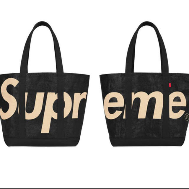 supreme Raffia Tote トートバッグ　黒