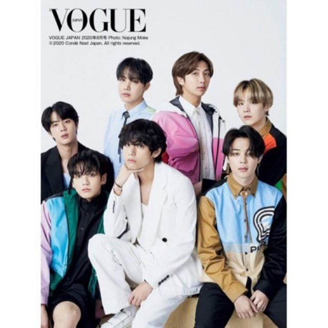 防弾少年団(BTS)(ボウダンショウネンダン)の新品未読品！vogue japan 8月号 エンタメ/ホビーの雑誌(ファッション)の商品写真