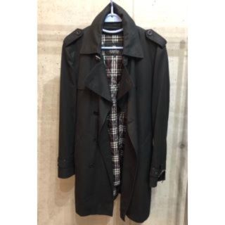 定価15万/バーバリーブラックレーベル/ダブルトレンチコート/ロングコート/黒M