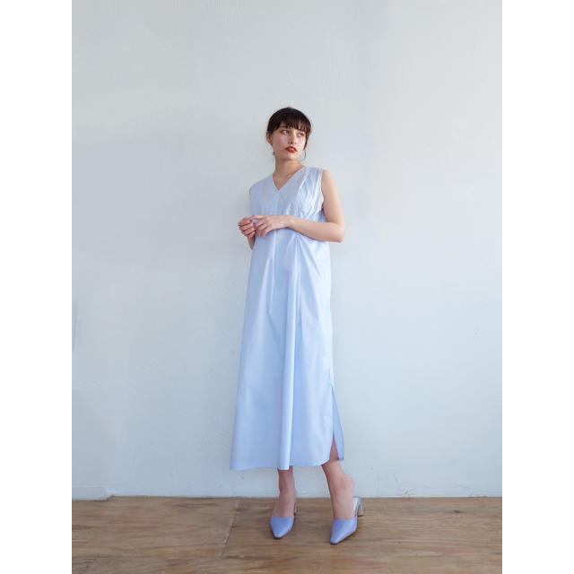 tuck sun dress /powder blue