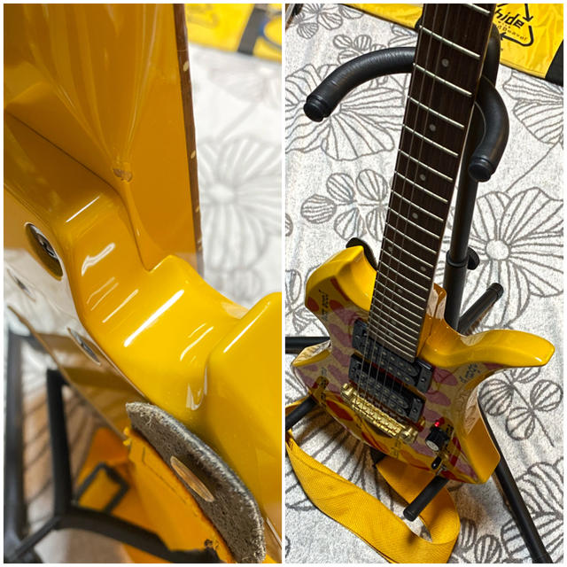 Fernandes(フェルナンデス)の【obina様専用】hide ミニギター イエローハート＋ G1on 楽器のギター(エレキギター)の商品写真