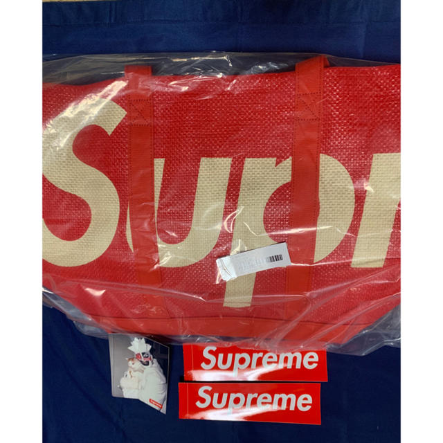 Supreme raffia tote トート 赤