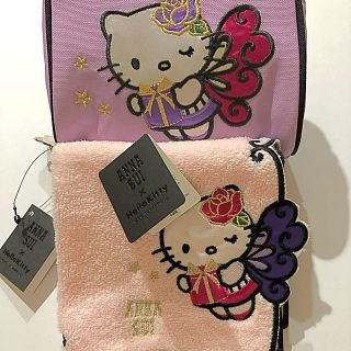 アナスイ(ANNA SUI)の★新品★  アナスイ × ハローキティ  コラボ  ポーチ ハンカチ ２点セット(ポーチ)