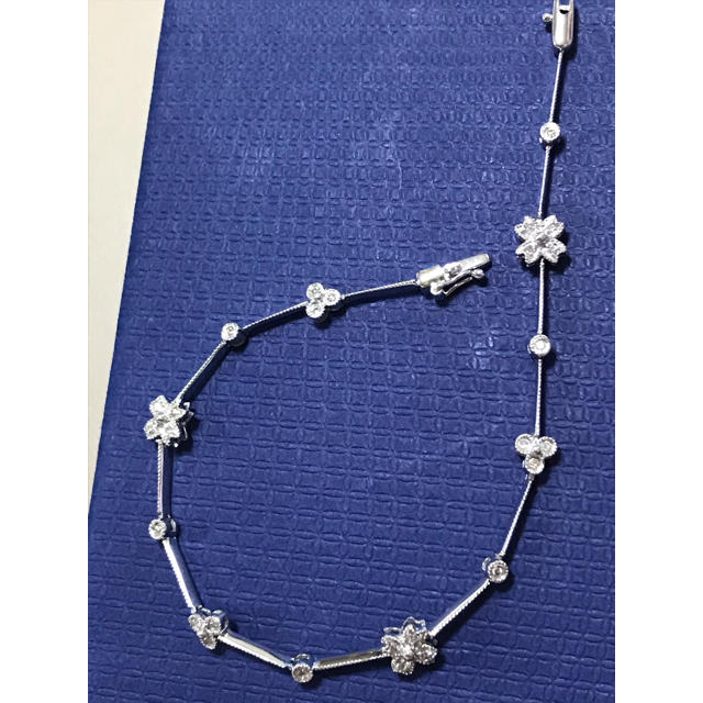 k18 WG お花デザイン ブレスレット-
