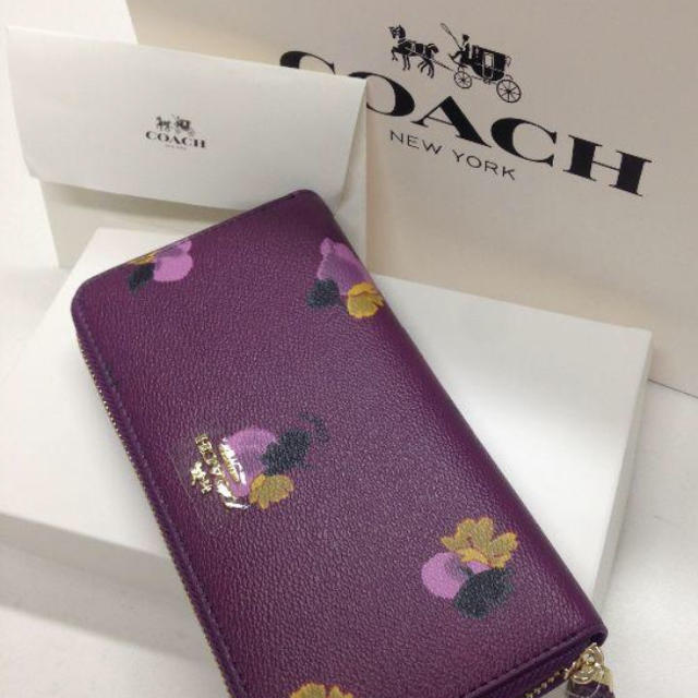 母の日COACH　人気の長財布　新品　F53794　パープル