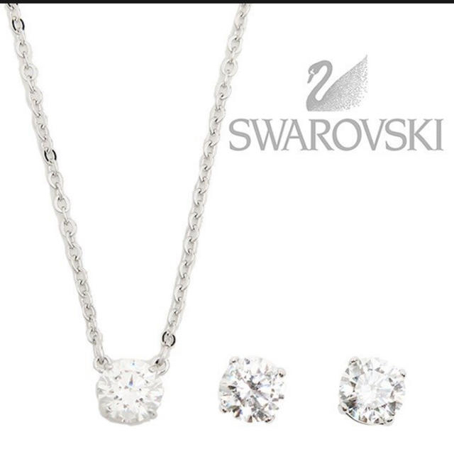 スワロフスキー SWAROVSKI ネックレス ピアス　セットシルバー