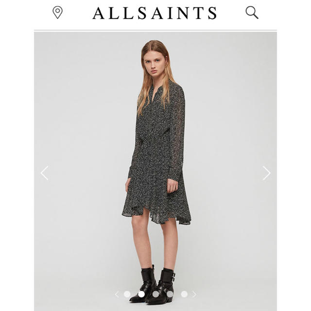 美品 ALLSAINTS セシリーツイストドレス ニットワンピース S