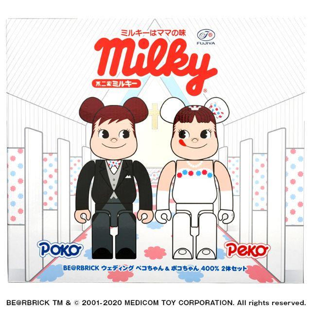 MEDICOM TOY(メディコムトイ)の★不二家 × BE@RBRICK★ウェディング ペコちゃん & ポコちゃん 新品 エンタメ/ホビーのフィギュア(その他)の商品写真