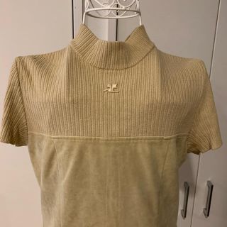 クレージュ(Courreges)のCourreges クレージュ　ベージュワンピース(ひざ丈ワンピース)