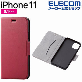 エレコム(ELECOM)のiPhone11 ソフトレザー 薄型 磁石付 カバー(iPhoneケース)