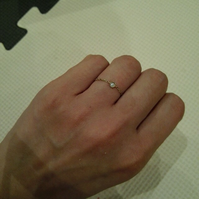 k18ダイヤモンドチェーンリング レディースのアクセサリー(リング(指輪))の商品写真