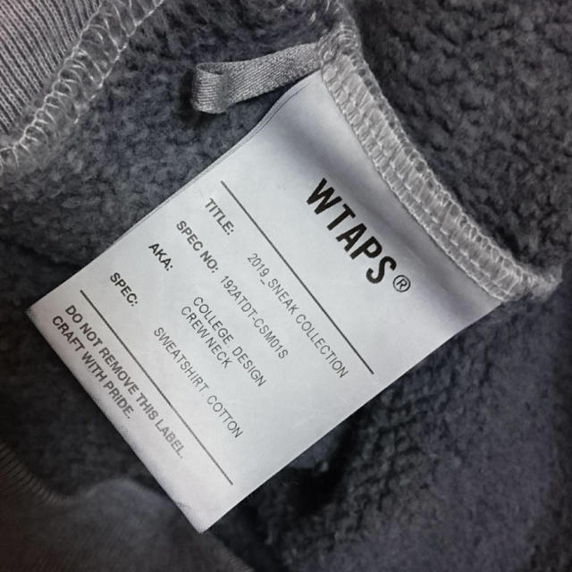 W)taps(ダブルタップス)のwtaps 20ss COLLEGE DESIGN CREW NECK  XL メンズのトップス(スウェット)の商品写真