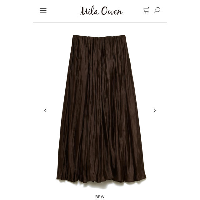 Mila Owen(ミラオーウェン)の新品タグ付きmilaowen❤︎タックフレアサテンマキシスカート レディースのスカート(ロングスカート)の商品写真