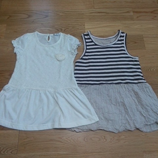 ワンピース　2枚セット　100cm＆110cm キッズ/ベビー/マタニティのキッズ服女の子用(90cm~)(ワンピース)の商品写真