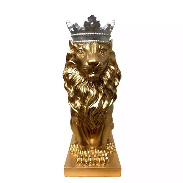 王冠を被ったライオン・彫刻風・ディスプレイ・オブジェ・インテリア