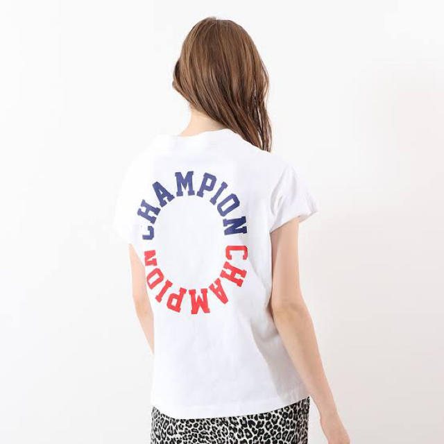 FREAK'S STORE(フリークスストア)のchampion バックプリント スリーブレス Tシャツ 新品未使用 レディースのトップス(Tシャツ(半袖/袖なし))の商品写真