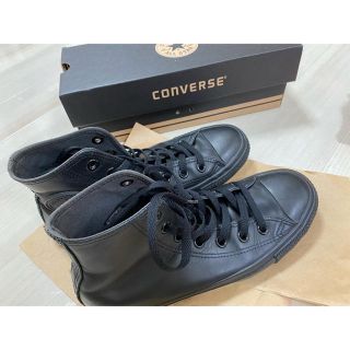 コンバース(CONVERSE)のコンバース　レザー　黒色(スニーカー)