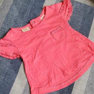 ザラキッズ(ZARA KIDS)のZARAbaby ザラベビー　フリル袖 Tシャツ 74cm(シャツ/カットソー)