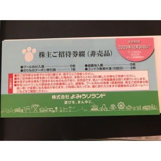 よみうりランド 株主優待券 招待券綴1冊（プールWAI5枚など）(3/3)(遊園地/テーマパーク)