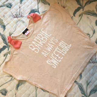 バービー(Barbie)のバービー　肩リボン　Tシャツ　130(Tシャツ/カットソー)