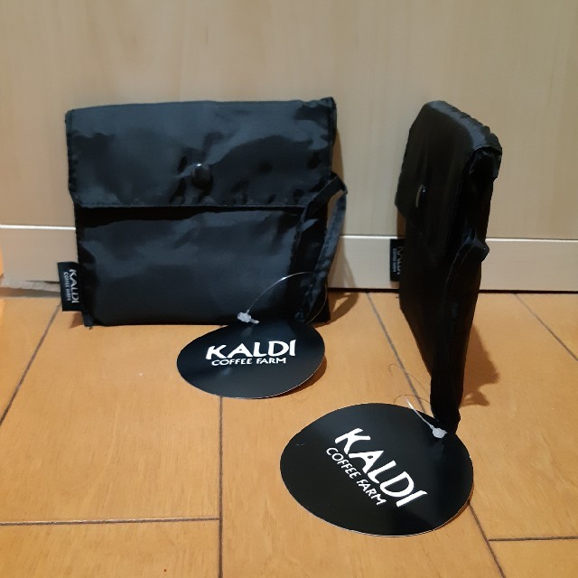 KALDI(カルディ)のカルディ 限定品 エコバッグ 黒２枚 レディースのバッグ(エコバッグ)の商品写真