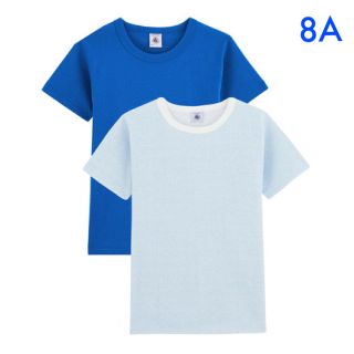 プチバトー(PETIT BATEAU)の新品未使用  プチバトー  プリント  半袖  Tシャツ  2枚組  8ans(下着)