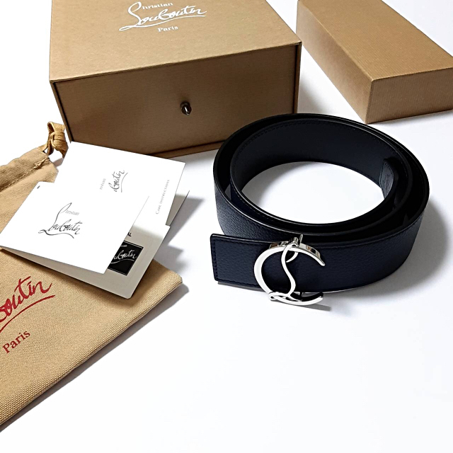 ルブタン Christian Louboutin メンズ CLロゴ ベルト 新品 【ついに