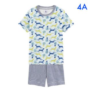 プチバトー(PETIT BATEAU)の新品未使用  プチバトー  プリント  半袖  パジャマ  4ans(パジャマ)