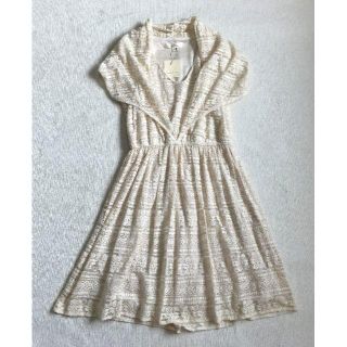 ロペピクニック(Rope' Picnic)のO524★新品 ロペピクニック 総レース ワンピース38ベージュ春夏 膝丈(ひざ丈ワンピース)