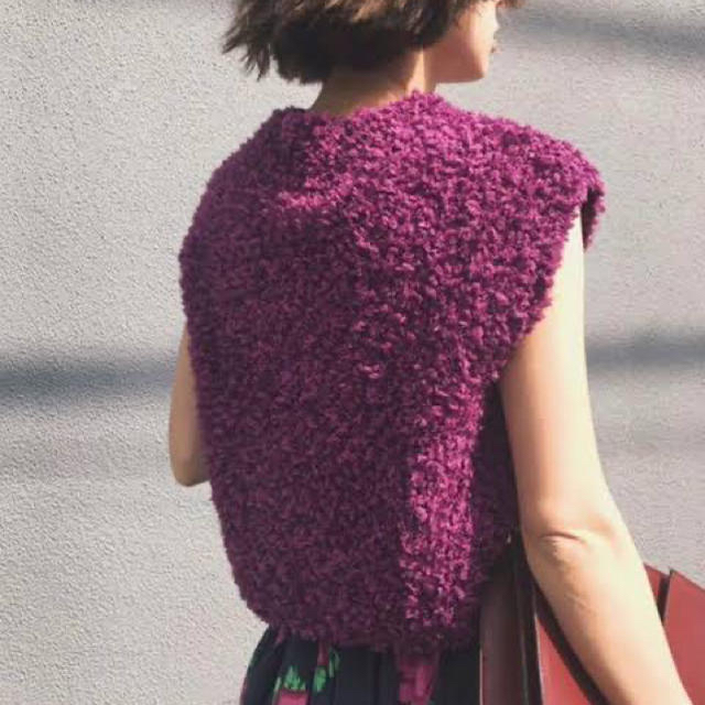 Ameri VINTAGE(アメリヴィンテージ)のFLUFFY SUMMER KNIT TANK パープル レディースのトップス(タンクトップ)の商品写真