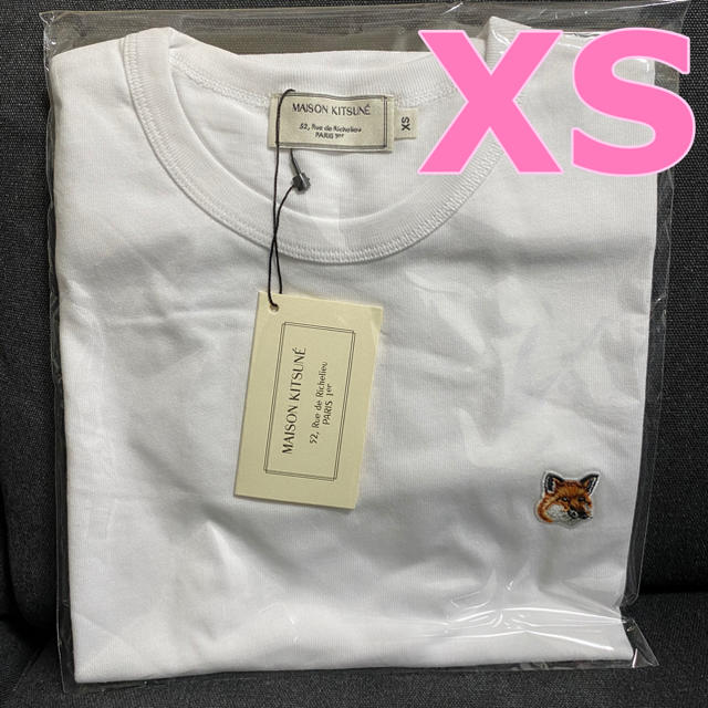 MAISON KITSUNE'(メゾンキツネ)のメゾンキツネ XSサイズ 白色 ロゴ Tシャツ SINGLE FOX HEAD レディースのトップス(Tシャツ(半袖/袖なし))の商品写真