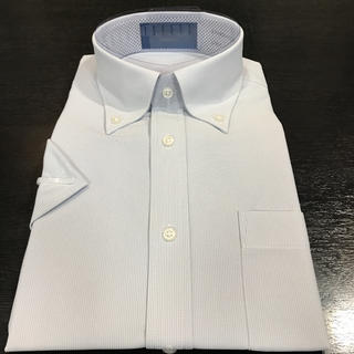 アオキ(AOKI)のアオキles museワイシャツ半袖41センチ☆新品形態安定ボタンダウンサイズL(シャツ)