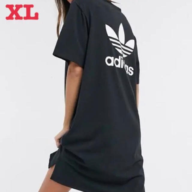 アディダス オリジナルス トレフォイル Tシャツ ワンピース 黒 XL 新品