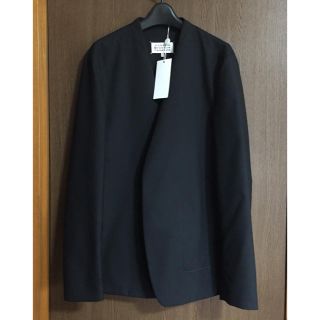 マルタンマルジェラ(Maison Martin Margiela)の20SS新品48 メゾン マルジェラ ノーカラージャケット  ブラック ブルゾン(Tシャツ/カットソー(半袖/袖なし))