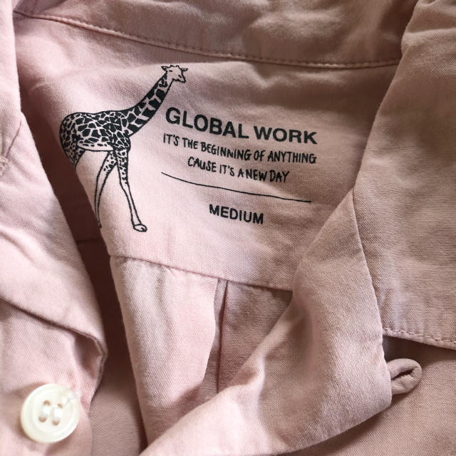 GLOBAL WORK(グローバルワーク)のピンク 開襟シャツ キッズ/ベビー/マタニティのキッズ服男の子用(90cm~)(Tシャツ/カットソー)の商品写真